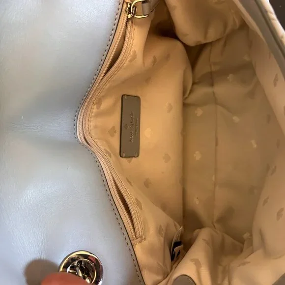 NEW Kate Spade Gray Quilted Leather Purse with Matching Wallet - Picture 7 of 15